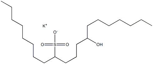 13-Hydroxyicosane-9-sulfonic acid potassium salt Struktur