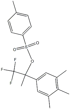 4-Methylbenzenesulfonic acid 1-(trifluoromethyl)-1-(3,4,5-trimethylphenyl)ethyl ester Struktur