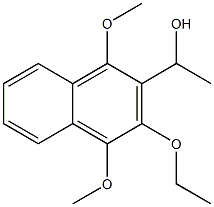 1-Methoxy-2-(1-hydroxyethyl)-3-ethoxy-4-methoxynaphthalene Struktur