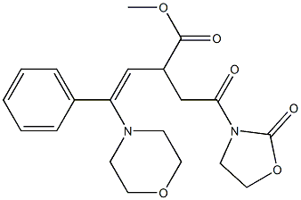 (Z)-4-Phenyl-4-morpholino-2-[2-oxo-2-(2-oxooxazolidin-3-yl)ethyl]-3-butenoic acid methyl ester Struktur