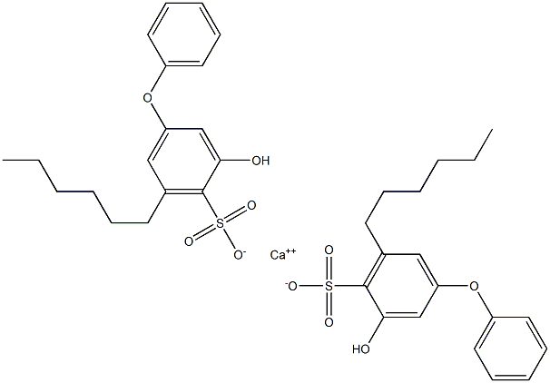 Bis(3-hydroxy-5-hexyl[oxybisbenzene]-4-sulfonic acid)calcium salt Struktur