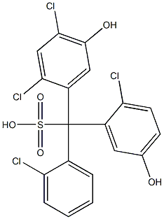 (2-Chlorophenyl)(2-chloro-5-hydroxyphenyl)(2,4-dichloro-5-hydroxyphenyl)methanesulfonic acid Struktur