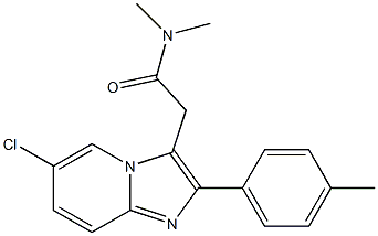 N,N-Dimethyl-2-(4-methylphenyl)-6-chloroimidazo[1,2-a]pyridine-3-acetamide Struktur