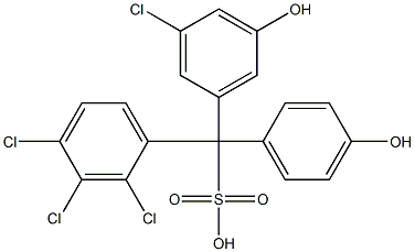 (3-Chloro-5-hydroxyphenyl)(2,3,4-trichlorophenyl)(4-hydroxyphenyl)methanesulfonic acid Struktur