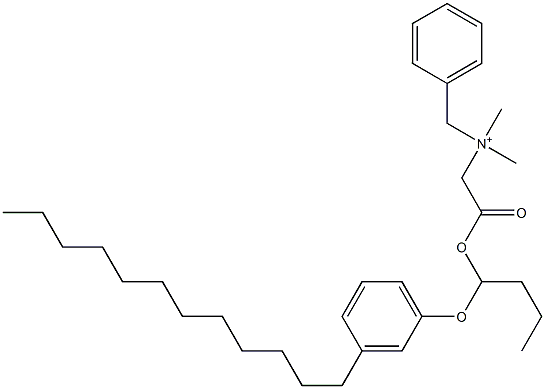 N,N-Dimethyl-N-benzyl-N-[[[1-(3-dodecylphenyloxy)butyl]oxycarbonyl]methyl]aminium Struktur