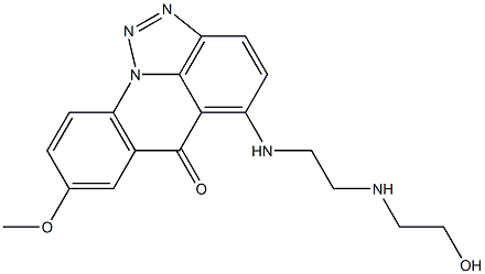 5-[2-(2-Hydroxyethylamino)ethylamino]-8-methoxy-6H-[1,2,3]triazolo[4,5,1-de]acridin-6-one Struktur