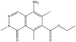 1,2-Dihydro-1-oxo-5-amino-2,6,8-trimethylphthalazine-7-carboxylic acid ethyl ester Struktur