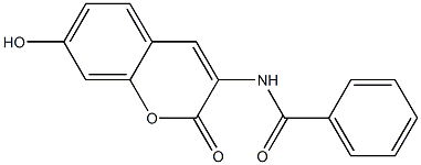 N-(2-Oxo-7-hydroxy-2H-1-benzopyran-3-yl)benzamide Struktur