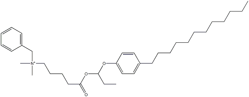 N,N-Dimethyl-N-benzyl-N-[4-[[1-(4-dodecylphenyloxy)propyl]oxycarbonyl]butyl]aminium Struktur