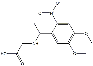 [N-[1-(4,5-Dimethoxy-2-nitrophenyl)ethyl]amino]acetic acid Struktur