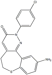 10-Amino-2-(4-chlorophenyl)-5,6-dihydro[1]benzothiepino[5,4-c]pyridazin-3(2H)-one Struktur