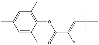 (Z)-2-Fluoro-4,4-dimethyl-2-pentenoic acid 2,4,6-trimethylphenyl ester Struktur