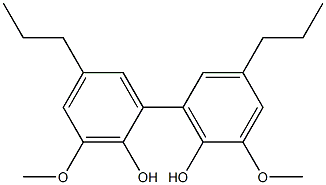 3,5'-Dipropyl-5,3'-dimethoxy-1,1'-biphenyl-6,2'-diol Struktur