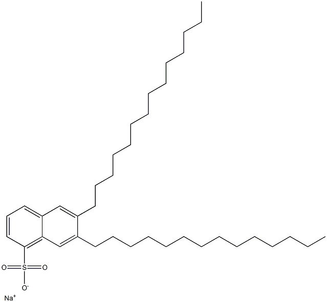 6,7-Ditetradecyl-1-naphthalenesulfonic acid sodium salt Struktur