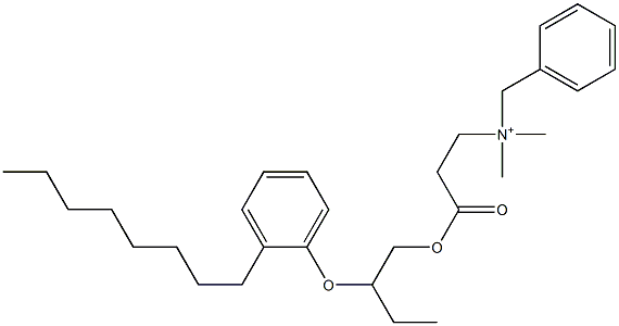 N,N-Dimethyl-N-benzyl-N-[2-[[2-(2-octylphenyloxy)butyl]oxycarbonyl]ethyl]aminium Struktur