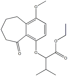 2-[(1-Methoxy-5-oxo-6,7,8,9-tetrahydro-5H-benzocyclohepten)-4-yloxy]-3-methylbutyric acid ethyl ester Struktur