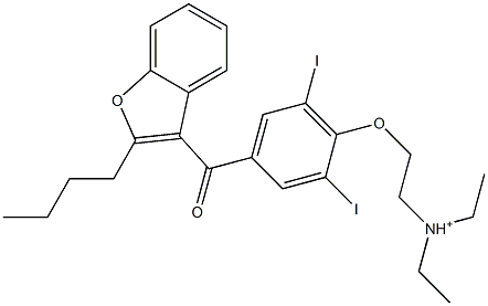 [2-[4-[(2-Butylbenzofuran-3-yl)carbonyl]-2,6-diiodophenoxy]ethyl]diethylaminium Struktur