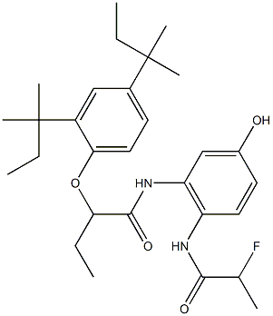 4-(2-Fluoropropionylamino)-5-[2-(2,4-di-tert-amylphenoxy)butyrylamino]phenol Struktur