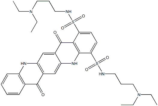 N,N'-Bis[3-(diethylamino)propyl]-5,7,12,14-tetrahydro-7,14-dioxoquino[2,3-b]acridine-1,4-disulfonamide Struktur