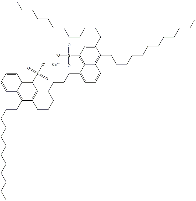 Bis(3,4-didodecyl-1-naphthalenesulfonic acid)calcium salt Struktur