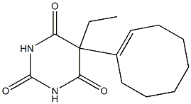 5-(1-Cycloocten-1-yl)-5-ethylbarbituric acid Struktur