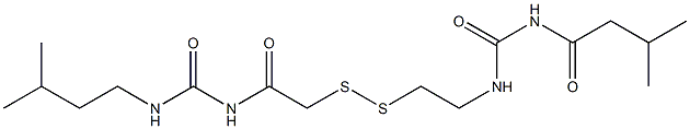 1-(3-Methylbutyryl)-3-[2-[[(3-isopentylureido)carbonylmethyl]dithio]ethyl]urea Struktur