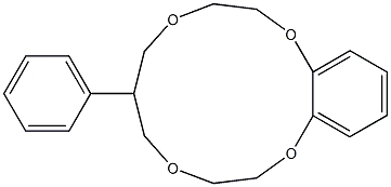 6-Phenyl-2,3,6,7,9,10-hexahydro-5H-1,4,8,11-benzotetraoxacyclotridecin Struktur