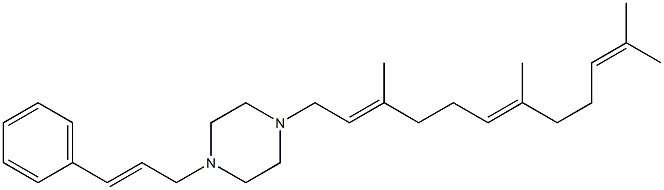 1-(3-Phenylallyl)-4-[(2E,6E)-3,7,11-trimethyl-2,6,10-dodecatrienyl]piperazine Struktur