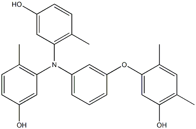 N,N-Bis(3-hydroxy-6-methylphenyl)-3-(5-hydroxy-2,4-dimethylphenoxy)benzenamine Struktur