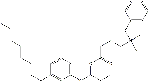 N,N-Dimethyl-N-benzyl-N-[3-[[1-(3-octylphenyloxy)propyl]oxycarbonyl]propyl]aminium Struktur