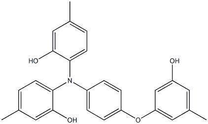 N,N-Bis(2-hydroxy-4-methylphenyl)-4-(3-hydroxy-5-methylphenoxy)benzenamine Struktur