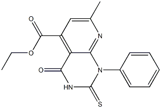 3,4-Dihydro-7-methyl-4-oxo-1-phenyl-2-thioxo-2H-pyrido[2,3-d]pyrimidine-5-carboxylic acid ethyl ester Struktur