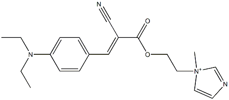 1-[2-[[2-Cyano-3-[4-(diethylamino)phenyl]-1-oxo-2-propenyl]oxy]ethyl]-1-methyl-1H-imidazol-1-ium Struktur