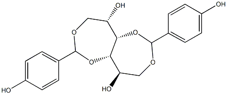 1-O,4-O:3-O,6-O-Bis(4-hydroxybenzylidene)-L-glucitol Struktur