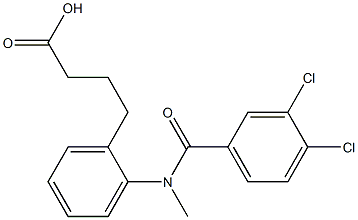 4-[o-(N-Methyl-3,4-dichlorobenzoylamino)phenyl]butyric acid Struktur