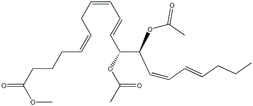 (5Z,8Z,10E,12R,13S,14Z,16E)-12,13-Diacetoxy-5,8,10,14,16-icosapentaenoic acid methyl ester Struktur