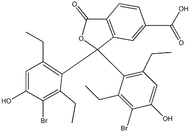 1,1-Bis(3-bromo-2,6-diethyl-4-hydroxyphenyl)-1,3-dihydro-3-oxoisobenzofuran-6-carboxylic acid Struktur