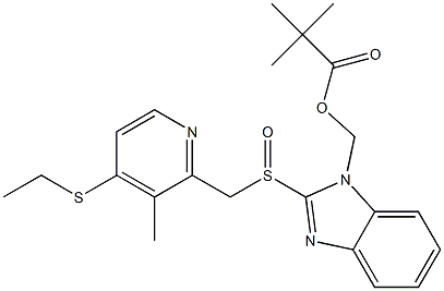 1-Pivaloyloxymethyl-2-[(3-methyl-4-ethylthio-2-pyridinyl)methylsulfinyl]-1H-benzimidazole Struktur