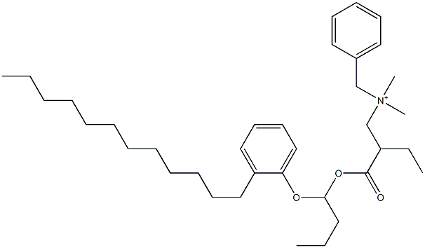 N,N-Dimethyl-N-benzyl-N-[2-[[1-(2-dodecylphenyloxy)butyl]oxycarbonyl]butyl]aminium Struktur