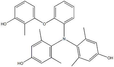 N,N-Bis(4-hydroxy-2,6-dimethylphenyl)-2-(3-hydroxy-2-methylphenoxy)benzenamine Struktur