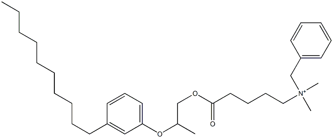 N,N-Dimethyl-N-benzyl-N-[4-[[2-(3-decylphenyloxy)propyl]oxycarbonyl]butyl]aminium Struktur