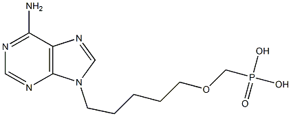 [5-(6-Amino-9H-purin-9-yl)pentyloxy]methylphosphonic acid Struktur