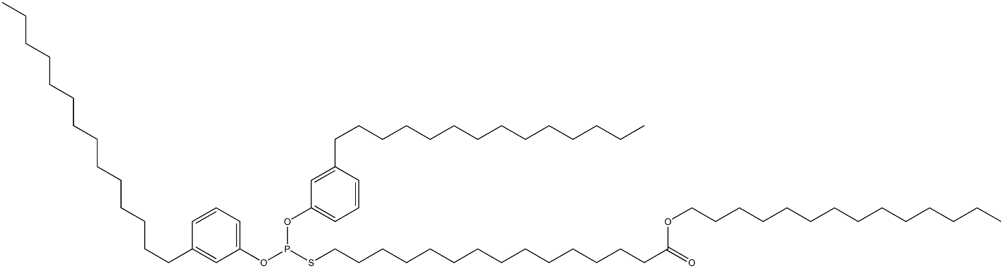 Thiophosphorous acid O,O-bis(3-tetradecylphenyl)S-(15-tetradecyloxy-15-oxopentadecyl) ester Struktur