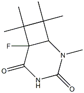 6-Fluoro-2,7,7,8,8-pentamethyl-2,4-diazabicyclo[4.2.0]octane-3,5-dione Struktur