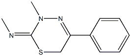 3,6-Dihydro-3-methyl-2-methylimino-5-phenyl-2H-1,3,4-thiadiazine Struktur