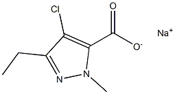 4-Chloro-3-ethyl-1-methyl-1H-pyrazole-5-carboxylic acid sodium salt Struktur