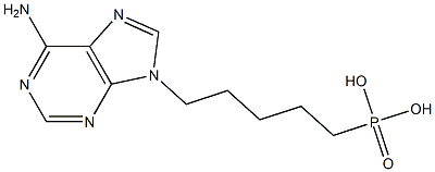 6-Amino-9-(5-phosphonopentyl)-9H-purine Struktur