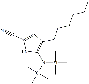 5-[Bis(trimethylsilyl)amino]-4-hexyl-1H-pyrrole-2-carbonitrile Struktur