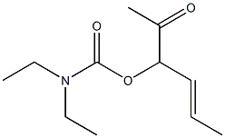 N,N-Diethylcarbamic acid 2-oxo-4-hexen-3-yl ester Struktur