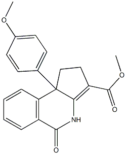 1,4,5,9b-Tetrahydro-9b-(4-methoxyphenyl)-5-oxo-2H-cyclopent[c]isoquinoline-3-carboxylic acid methyl ester Struktur